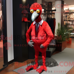 Rød struts maskot drak...
