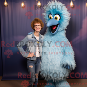 Sky Blue Emu maskot kostume...