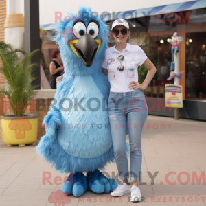 Sky Blue Emu maskot kostume...