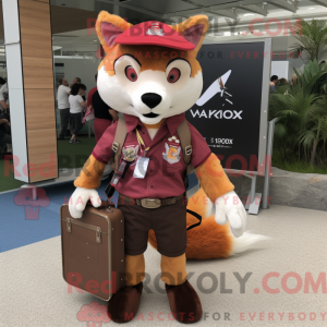 Maroon Fox-maskotdraktfigur...