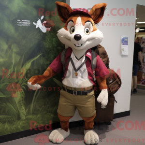 Maroon Fox-maskotdraktfigur...