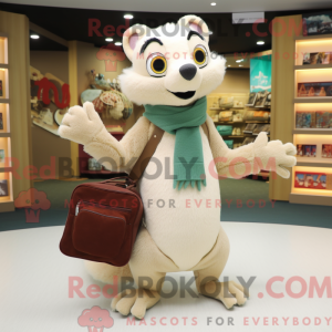 Beige Weasel maskot kostyme...