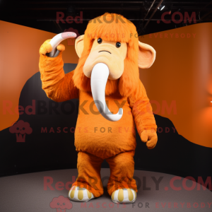 Fantasia de mascote de mamute-laranja com macacão e luvas - Mascotes laranja - REBROKO_209316 - RedBrokoly.com
