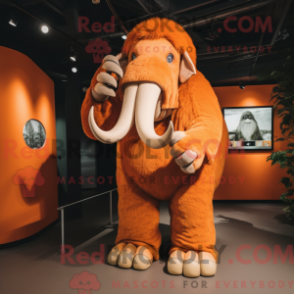 Fantasia de mascote de mamute-laranja com macacão e luvas - Mascotes laranja - REBROKO_209317 - RedBrokoly.com