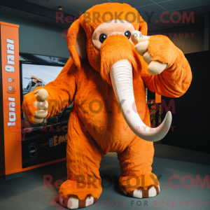 Fantasia de mascote de mamute-laranja com macacão e luvas - Mascotes laranja - REBROKO_209318 - RedBrokoly.com