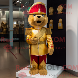 Goudkleurig mascottekostuum...