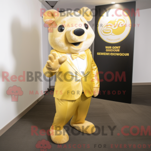 Gold Sow maskotdraktfigur...