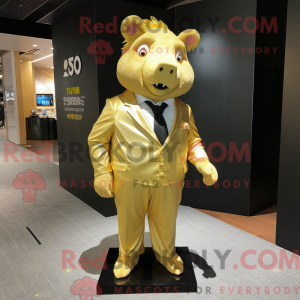 Gold Sow mascot costume...