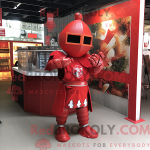 Red Medieval Knight mascot...