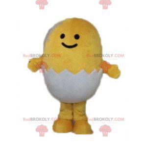 Mascot pollito amarillo en un caparazón - Redbrokoly.com