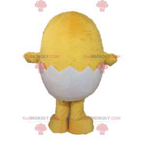 Mascot pollito amarillo en un caparazón - Redbrokoly.com