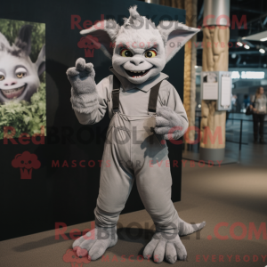 Grå Gargoyle maskot kostume...