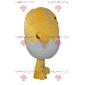 Mascot pollito amarillo en un caparazón - Redbrokoly.com