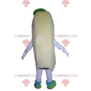 Mascota de sandwich gigante. Mascota de perro caliente -