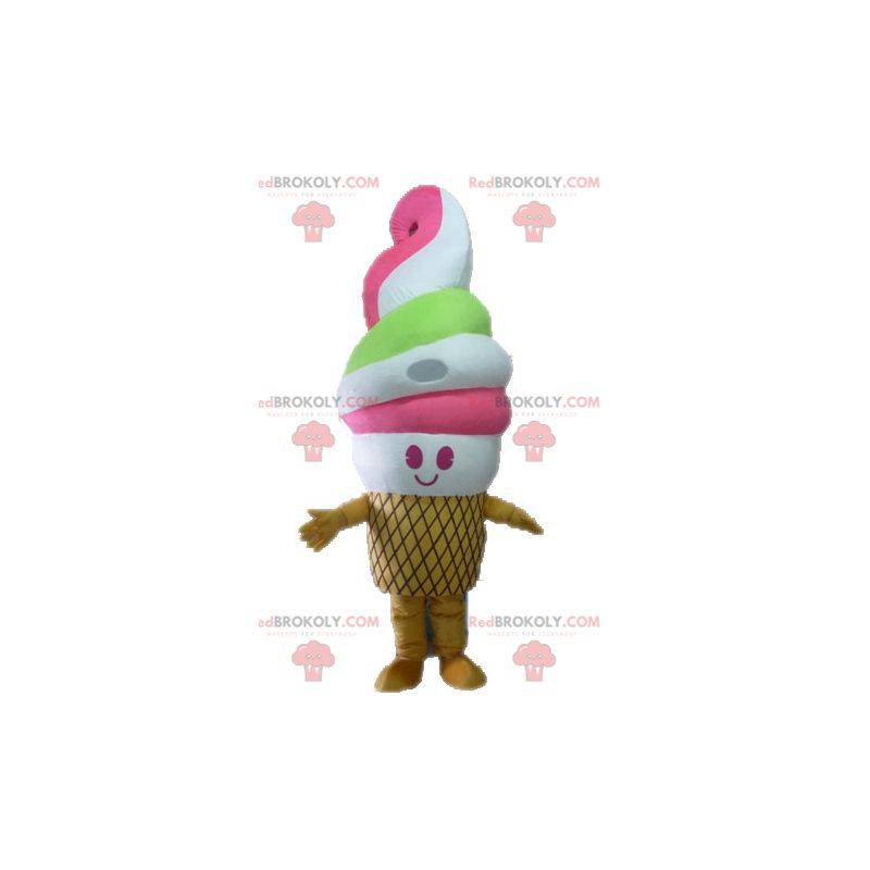 Cono gelato rosa mascotte. Mascotte gelato - Redbrokoly.com