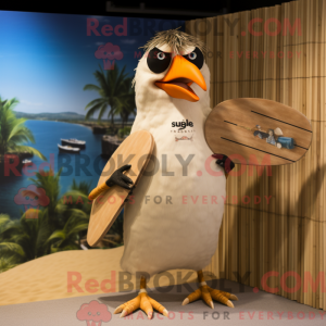 Beige Blackbird maskot...