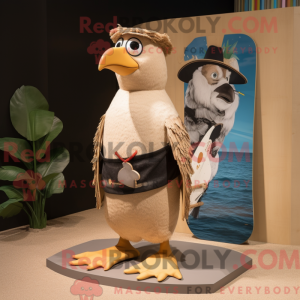 Beige Blackbird mascot...