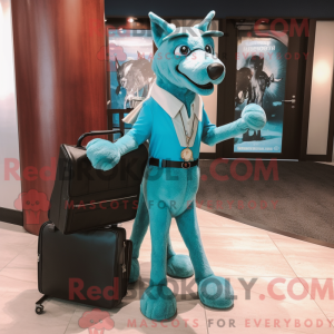 Turquoise Dog mascot...
