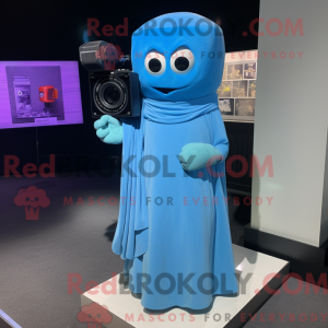 Blue Camera maskot kostume...