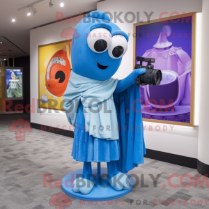 Blue Camera maskot kostume...
