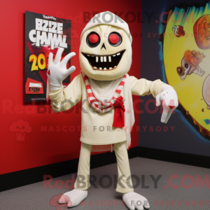 Máscara de zumbi creme com...