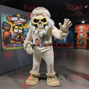 Máscara de zumbi creme com...