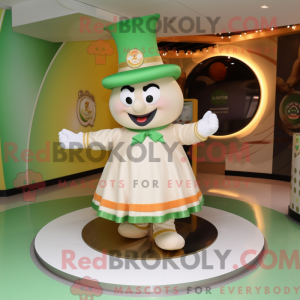 Cream Leprechaun Hat maskot...