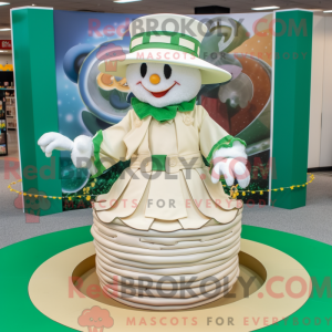 Cream Leprechaun Hat maskot...