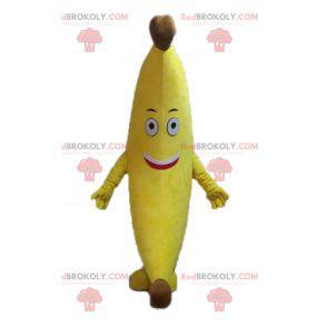 Mascotte gigante banana gialla. Mascotte di frutta esotica -