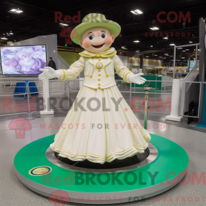Cream Leprechaun Hat mascot...