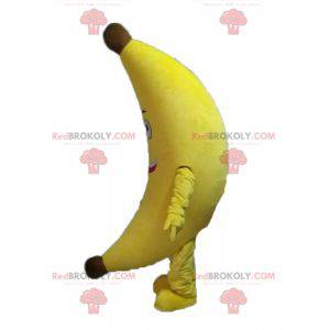 Mascota de plátano amarillo gigante. Mascota de frutas exóticas