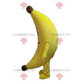 Mascotte gigante banana gialla. Mascotte di frutta esotica -