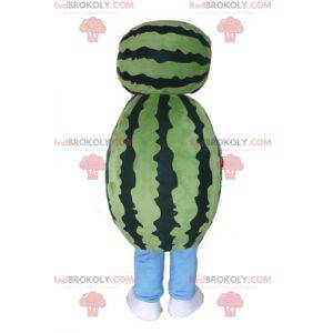 Mascotte di anguria gigante. Mascotte di frutta verde -