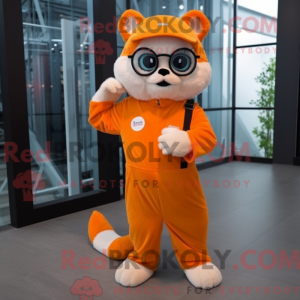 Oranje fret mascottekostuum...