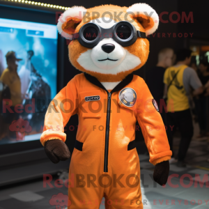 Oranje fret mascottekostuum...