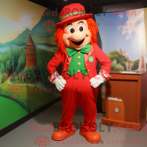 Red Leprechaun maskot...