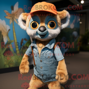 Peach Lemur Maskottchen...