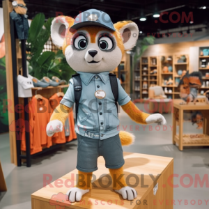 Peach Lemur mascottekostuum...