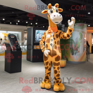 Peach Giraffe mask drakt...