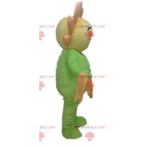 Kjempegul og oransje blomstemaskot. Solmaskot - Redbrokoly.com