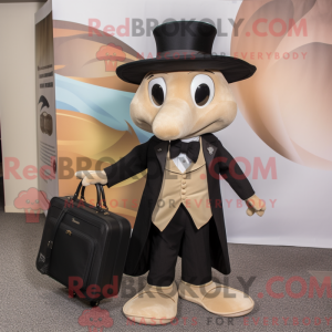 Tan Ray mascot costume...