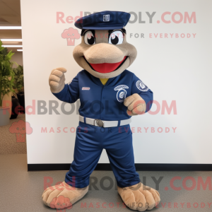 Navy Snake-mascottekostuum...