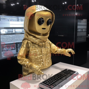 Gold Computer maskot...