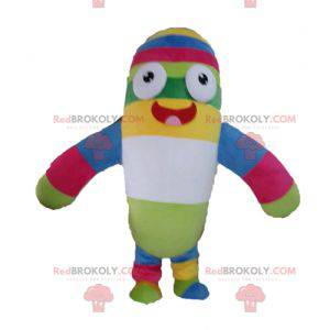 Mascotte de peluche multicolore. Mascotte de pilule colorée -