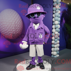 Lila Golfball Maskottchen...