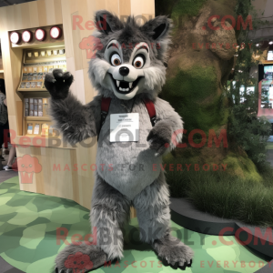 Grå varulv maskot kostume...