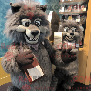 Grå varulv maskot kostume...
