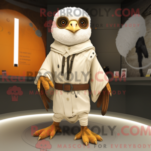 Cream Falcon maskot kostume...