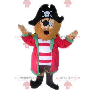 Mascotte de pirate avec un chapeau. Mascotte de capitaine -