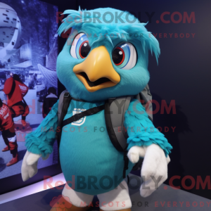 Turkis Hawk maskot kostume...